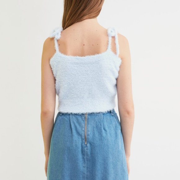 🍓Strawberry Embroidery Light Blue Cropped Top - Picture 5 of 5